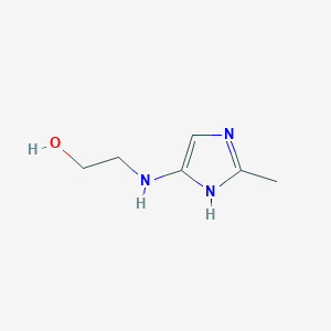 molecular formula C6H11N3O B12831236 2-((2-methyl-1H-imidazol-4-yl)amino)ethanol 