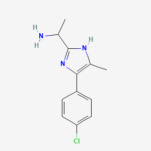 1-(5-(4-Chlorophenyl)-4-methyl-1H-imidazol-2-yl)ethan-1-amine