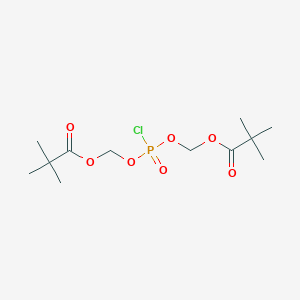 molecular formula C12H22ClO7P B12831297 ((Chlorophosphoryl)bis(oxy))bis(methylene) bis(2,2-dimethylpropanoate) 