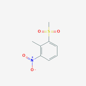 molecular formula C8H9NO4S B12831343 Benzene, 2-methyl-1-(methylsulfonyl)-3-nitro- CAS No. 90764-86-6