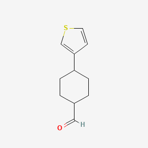 4-(Thiophen-3-yl)cyclohexane-1-carbaldehyde