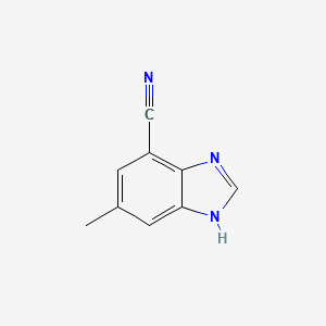 molecular formula C9H7N3 B12831421 5-Methyl-1H-benzo[d]imidazole-7-carbonitrile 