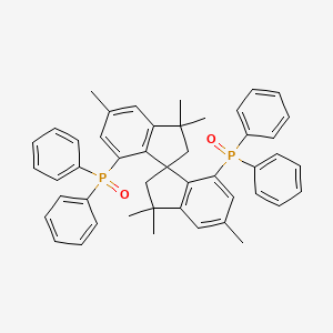 molecular formula C47H46O2P2 B12831458 1,1'-[(1R)-2,2',3,3'-Tetrahydro-3,3,3',3',5,5'-hexamethyl-1,1'-spirobi[1H-indene]-7,7'-diyl]bis[1,1-diphenylphosphine oxide] 