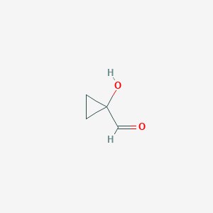 molecular formula C4H6O2 B12831481 1-Hydroxycyclopropane-1-carbaldehyde 