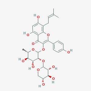 3-[(3R,4R,5R,6S)-4,5-dihydroxy-6-methyl-3-[(3R,4S,5R)-3,4,5-trihydroxyoxan-2-yl]oxyoxan-2-yl]oxy-5,7-dihydroxy-2-(4-hydroxyphenyl)-8-(3-methylbut-2-enyl)chromen-4-one