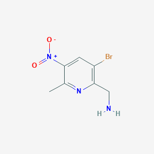 molecular formula C7H8BrN3O2 B12831511 (3-Bromo-6-methyl-5-nitropyridin-2-yl)methanamine 