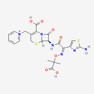 (6R,7R)-7-[[(2Z)-2-(2-aminothiazol-4-yl)-2-(2-hydroxy-1,1-dimethyl-2-oxo-ethoxy)imino-acetyl]amino]-8-oxo-3-(pyridin-1-ium-1-ylmethyl)-5-thia-1-azabicyclo[4.2.0]oct-2-ene-2-carboxylic acid