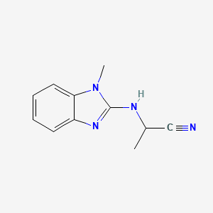 molecular formula C11H12N4 B12831557 2-((1-Methyl-1H-benzo[d]imidazol-2-yl)amino)propanenitrile 