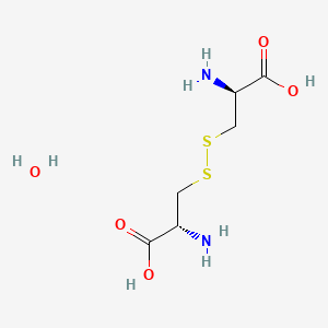 molecular formula C6H14N2O5S2 B12831562 S-(((R)-2-Amino-2-carboxyethyl)thio)-D-cysteine hydrate 