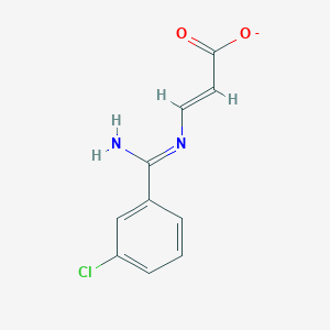 molecular formula C10H8ClN2O2- B12831575 3-((Amino(3-chlorophenyl)methylene)amino)acrylate 