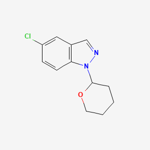 molecular formula C12H13ClN2O B12831591 5-Chloro-1-(tetrahydro-2H-pyran-2-YL)-1H-indazole 