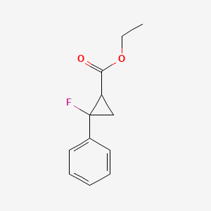 molecular formula C12H13FO2 B12831669 Ethyl 2-fluoro-2-phenylcyclopropanecarboxylate 