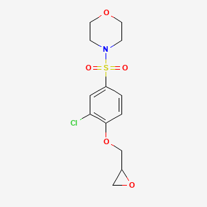 molecular formula C13H16ClNO5S B12831756 4-((3-Chloro-4-(oxiran-2-ylmethoxy)phenyl)sulfonyl)morpholine 