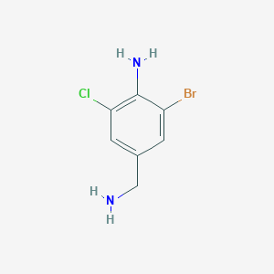 molecular formula C7H8BrClN2 B12831776 4-(Aminomethyl)-2-bromo-6-chloroaniline 