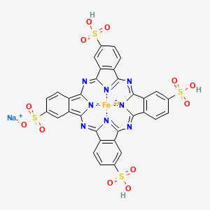 molecular formula C32H15FeN8NaO12S4 B12831786 Iron(III) phthalocyanine-4,4',4'',4'''-tetrasulfonic acid monosodium salt 