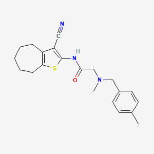 N-(3-Cyano-5,6,7,8-tetrahydro-4H-cyclohepta[b]thiophen-2-yl)-2-(methyl(4-methylbenzyl)amino)acetamide