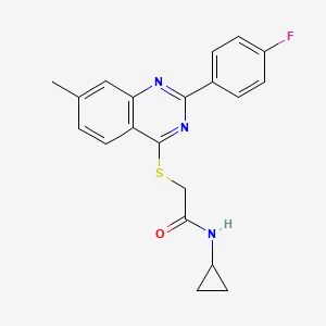 molecular formula C20H18FN3OS B12831839 Acetamide,N-cyclopropyl-2-[[2-(4-fluorophenyl)-7-methyl-4-quinazolinyl]thio]- 