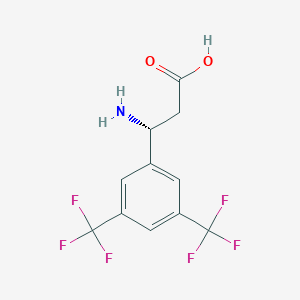 molecular formula C11H9F6NO2 B12831840 (R)-3-Amino-3-(3,5-bis(trifluoromethyl)phenyl)propanoic acid 