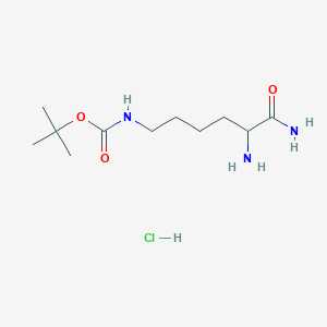 molecular formula C11H24ClN3O3 B12831873 tert-butyl N-(5,6-diamino-6-oxohexyl)carbamate;hydrochloride 