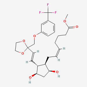 (Z)-7-[(1R)-3alpha,5alpha-Dihydroxy-2beta-[(E)-2-[2-[(3-trifluoromethylphenoxy)methyl]-1,3-dioxolan-2-yl]ethenyl]cyclopentan-1alpha-yl]-5-heptenoic acid methyl ester