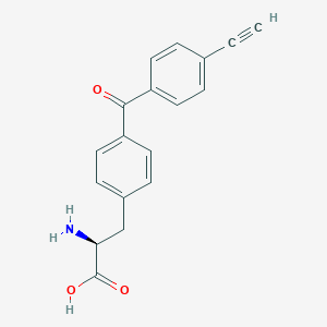 molecular formula C18H15NO3 B12831962 (S)-2-Amino-3-(4-(4-ethynylbenzoyl)phenyl)propanoic acid 