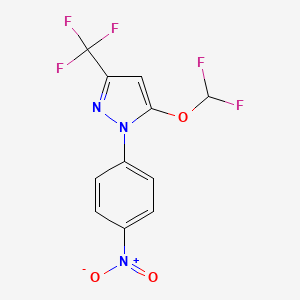 molecular formula C11H6F5N3O3 B12831968 5-(Difluoromethoxy)-1-(4-nitrophenyl)-3-(trifluoromethyl)-1h-pyrazole 