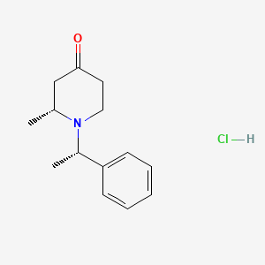 molecular formula C14H20ClNO B12832068 (R)-2-Methyl-1-((S)-1-phenylethyl)piperidin-4-one hydrochloride 