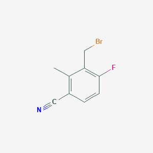 molecular formula C9H7BrFN B12832097 3-(Bromomethyl)-4-fluoro-2-methylbenzonitrile 