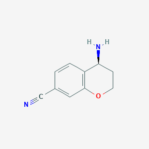 molecular formula C10H10N2O B12832135 (S)-4-Aminochroman-7-carbonitrile 