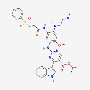 Isopropyl 2-((4-((2-(dimethylamino)ethyl)(methyl)amino)-2-methoxy-5-(3-(phenylsulfonyl)propanamido)phenyl)amino)-4-(1-methyl-1H-indol-3-yl)pyrimidine-5-carboxylate