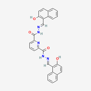 molecular formula C29H21N5O4 B12832227 N'~2~,N'~6~-bis[(E)-(2-hydroxynaphthalen-1-yl)methylidene]pyridine-2,6-dicarbohydrazide 