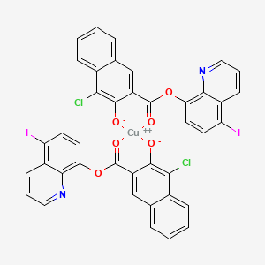 molecular formula C40H20Cl2CuI2N2O6 B12832247 Copper;1-chloro-3-(5-iodoquinolin-8-yl)oxycarbonylnaphthalen-2-olate 