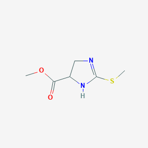 molecular formula C6H10N2O2S B12832275 Methyl 2-(methylthio)-4,5-dihydro-1H-imidazole-4-carboxylate 