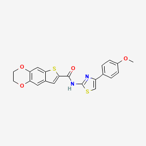 N-[4-(4-methoxyphenyl)-1,3-thiazol-2-yl]-2,3-dihydrothieno[2,3-g][1,4]benzodioxine-7-carboxamide