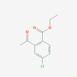 molecular formula C11H11ClO3 B12832362 Ethyl 2-acetyl-4-chlorobenzoate 