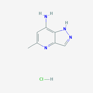 molecular formula C7H9ClN4 B12832380 5-Methyl-1H-pyrazolo[4,3-b]pyridin-7-amine hydrochloride 