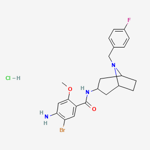 4-amino-5-bromo-N-[8-[(4-fluorophenyl)methyl]-8-azabicyclo[3.2.1]octan-3-yl]-2-methoxybenzamide hydrochloride