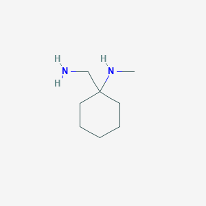 molecular formula C8H18N2 B1283244 1-(aminomethyl)-N-methylcyclohexan-1-amine 