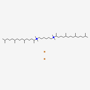 molecular formula C46H98Br2N2 B12832455 Ammonium, hexamethylenebis(1,5,9,13-tetramethyltetradecyl)bis(dimethyl-, dibromide CAS No. 66967-76-8