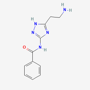 molecular formula C11H13N5O B12832490 N-(5-(2-Aminoethyl)-1H-1,2,4-triazol-3-yl)benzamide CAS No. 1338495-28-5