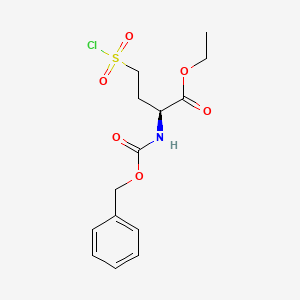 molecular formula C14H18ClNO6S B12832527 Ethyl (S)-2-(((benzyloxy)carbonyl)amino)-4-(chlorosulfonyl)butanoate 