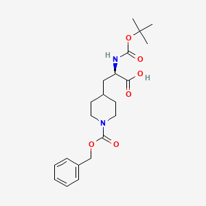 molecular formula C21H30N2O6 B12832542 (R)-3-(1-((Benzyloxy)carbonyl)piperidin-4-yl)-2-((tert-butoxycarbonyl)amino)propanoic acid 