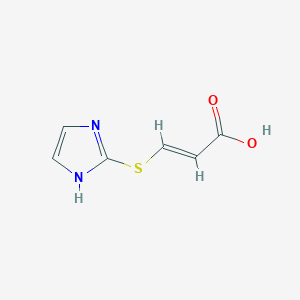 molecular formula C6H6N2O2S B12832555 3-((1H-Imidazol-2-yl)thio)acrylic acid 