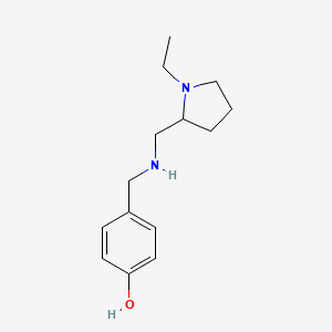 molecular formula C14H22N2O B12832630 4-((((1-Ethylpyrrolidin-2-yl)methyl)amino)methyl)phenol 