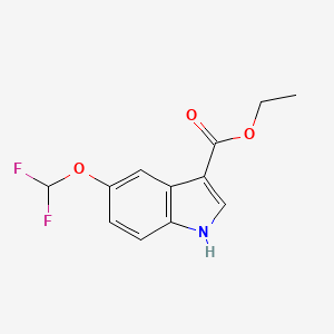 molecular formula C12H11F2NO3 B12832645 ethyl 5-(difluoromethoxy)-1H-indole-3-carboxylate CAS No. 1352397-09-1