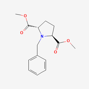 molecular formula C15H19NO4 B12832662 trans-Dimethyl 1-benzylpyrrolidine-2,5-dicarboxylate 