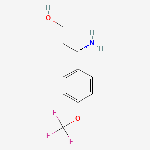 molecular formula C10H12F3NO2 B12832669 (S)-3-Amino-3-(4-(trifluoromethoxy)phenyl)propan-1-ol 