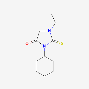 molecular formula C11H18N2OS B12832673 3-Cyclohexyl-1-ethyl-2-thioxoimidazolidin-4-one 