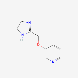 molecular formula C9H11N3O B12832705 3-((4,5-Dihydro-1H-imidazol-2-yl)methoxy)pyridine 