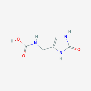 molecular formula C5H7N3O3 B12832727 ((2-Oxo-2,3-dihydro-1H-imidazol-4-yl)methyl)carbamic acid 